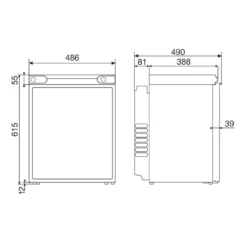 Camping-Absorber-Kühlschrank Dometic CombiCool RF 60, 50mbar -Camping Zelt Geschaft absorber kuehlschrank dometic combicool rf 60 50mbar campingkuehlschrank masse 1000 3 15974