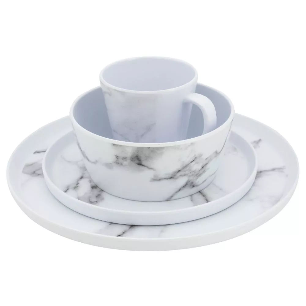 Campinggeschirr Eurotrail Marble Melamin-Geschirrset 2 Campinggeschirr Eurotrail Marble Melamin-Geschirrset – Bild 2