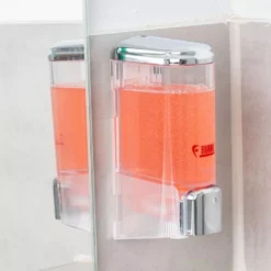 Fiamma Seifen- Oder Shampoospender -Camping Zelt Geschaft durchsichtiger dispenser fiamma spender chrome finish badutensilien sanitaer 1000 4 27075