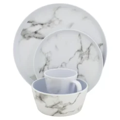 Campinggeschirr Eurotrail Marble Melamin-Geschirrset