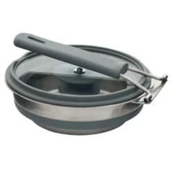 Campingkochtopf Eurotrail Deckel 1 Liter, Grau -Camping Zelt Geschaft faltbarer camping kochtopf eurotrail mit deckel 1 liter grau 3 17498