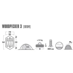 Trekkingzelt High Peak Woodpecker 3 -Camping Zelt Geschaft high peak woodpecker 3 groessentabelle zeltmasse 1000 9 15283