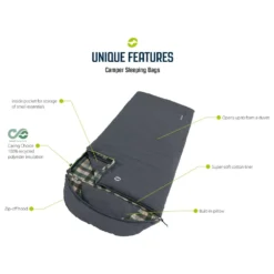 Deckenschlafsack Outwell Camper, Reissverschluss Rechts -Camping Zelt Geschaft outwell camper grey schlafsack materialangaben 1000 5 27921